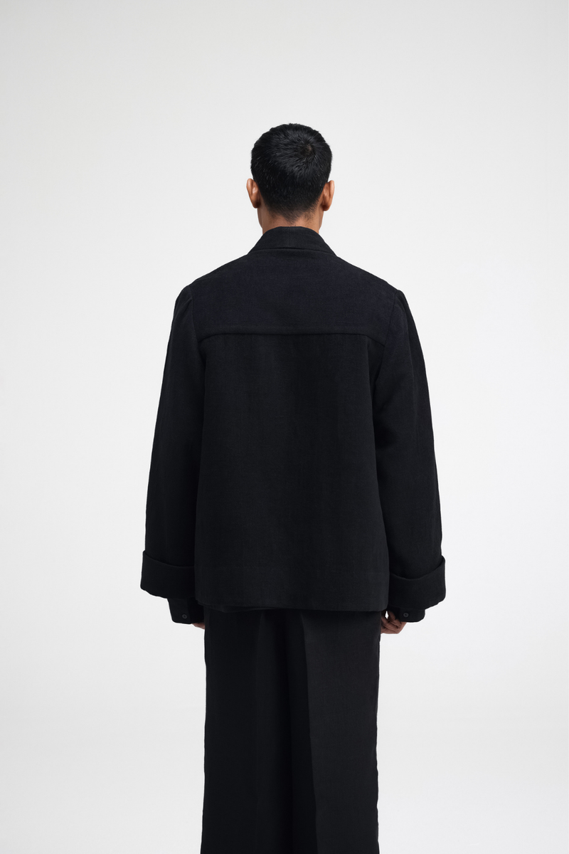 Jane Jacket linen by Turn Black in black color for men Worldwide