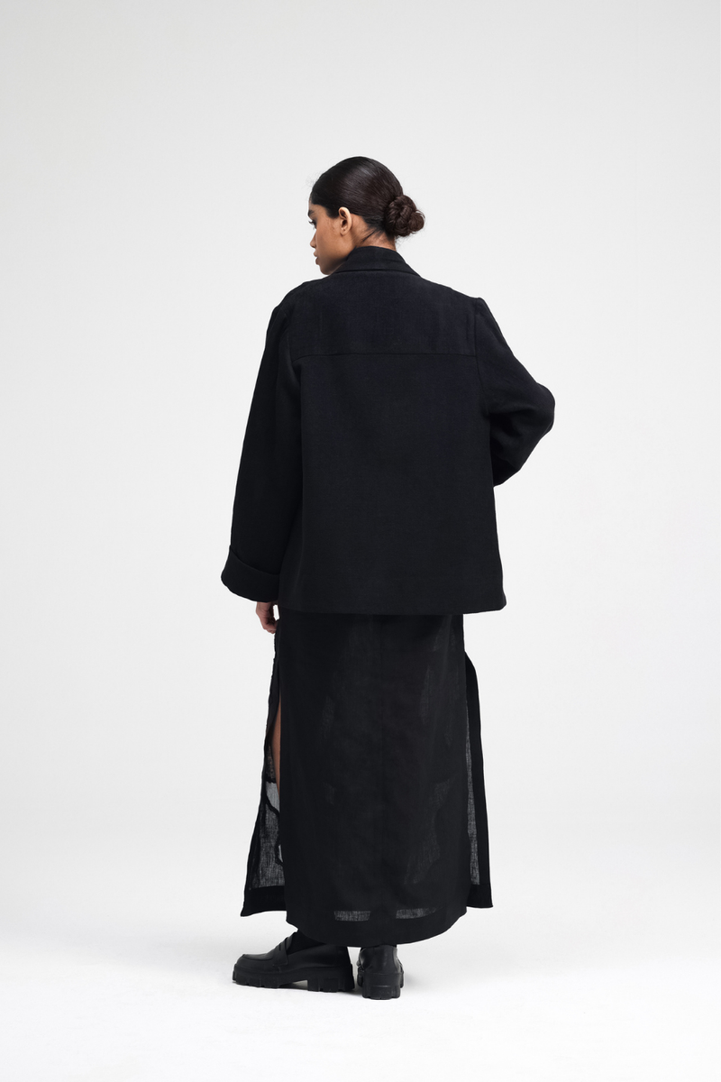 Sairi Jacket linen by Turn Black in black color for women Worldwide