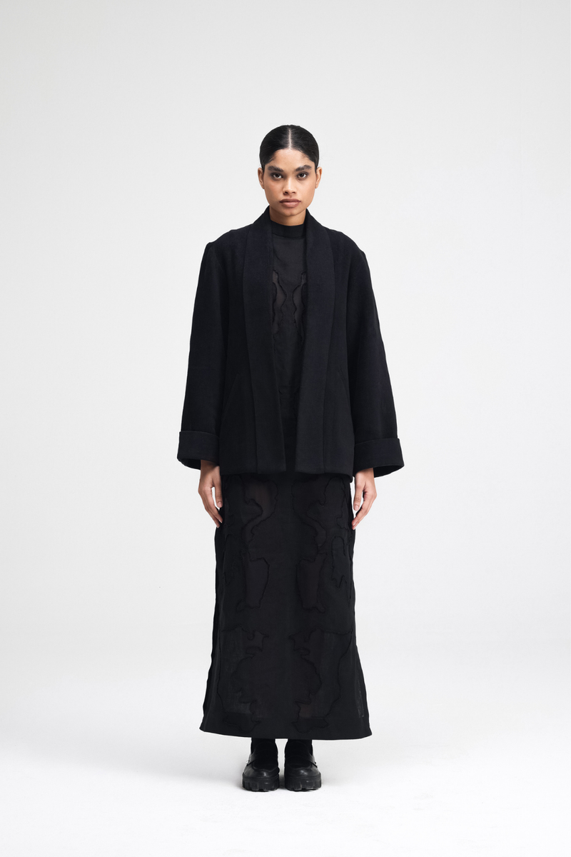 Sairi Jacket linen by Turn Black in black color for women Worldwide