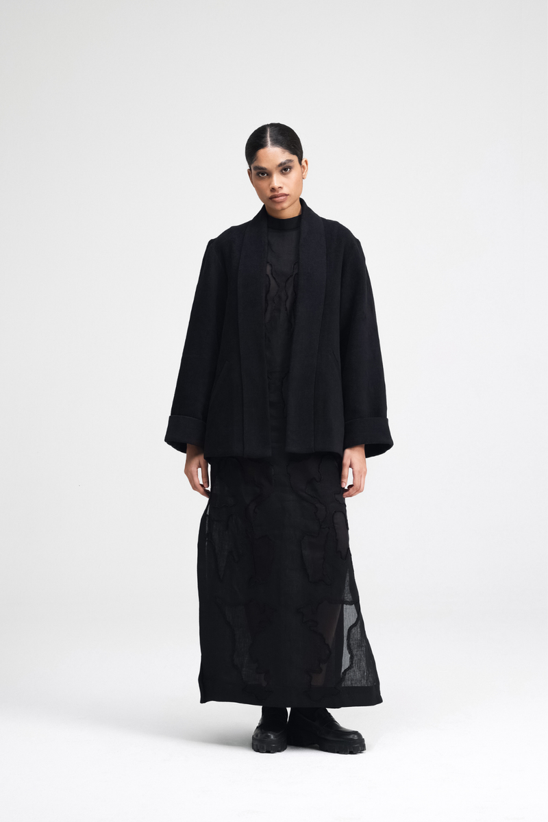 Sairi Jacket linen by Turn Black in black color for women Worldwide