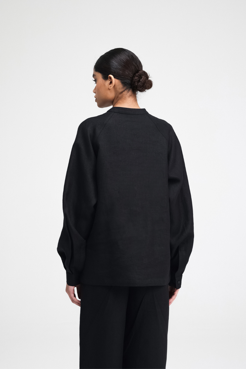 Cali Raglan Shirt by Turn Black in black color for women Worldwide