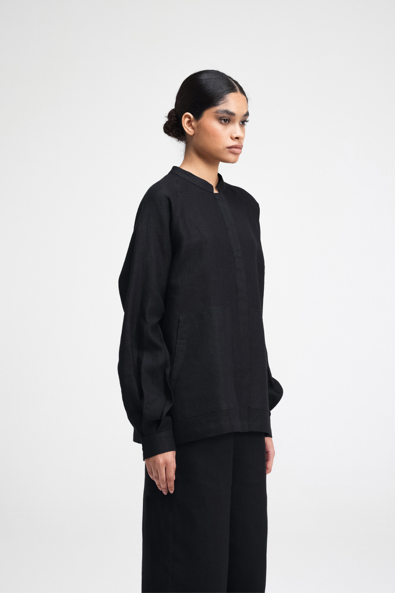 Cali Raglan Shirt by Turn Black in black color for women Worldwide