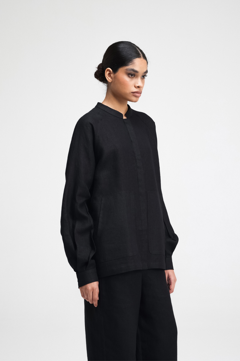 Cali Raglan Shirt by Turn Black in black color for women Worldwide