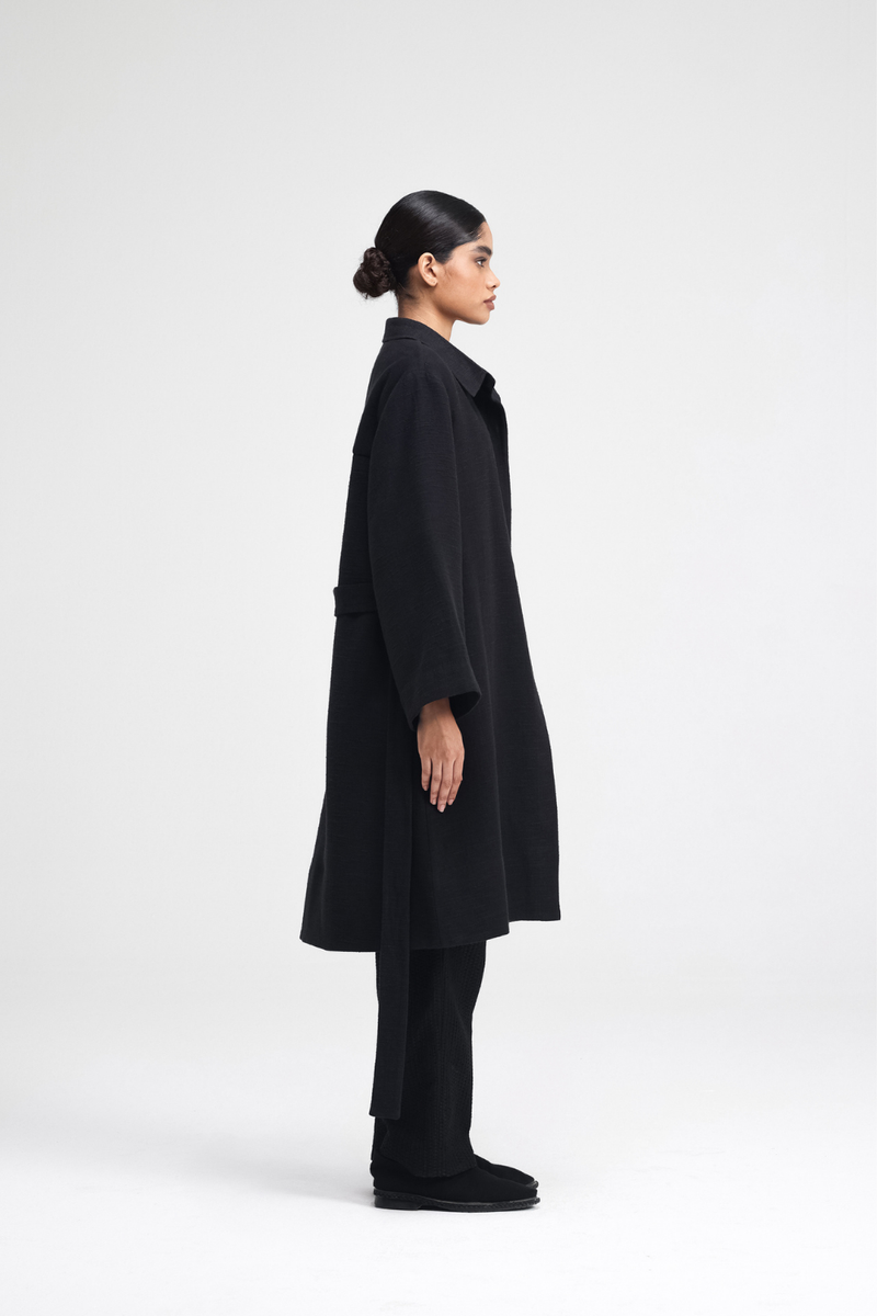 Jova Overlay linen by Turn Black in black color for women Worldwide