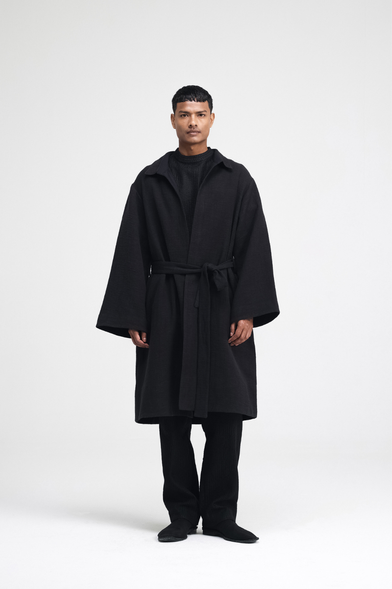 Jova Overlay linen by Turn Black in black color for women Worldwide