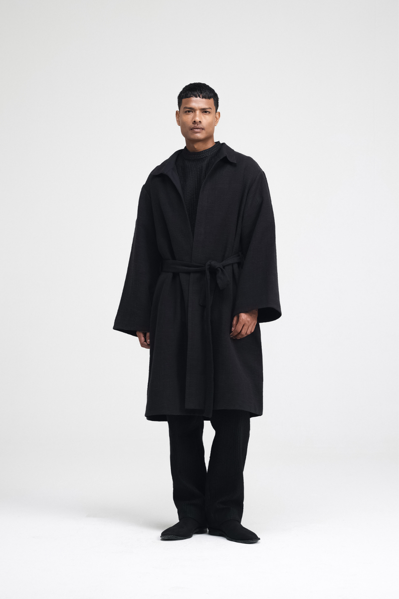 Jova Overlay linen by Turn Black in black color for women Worldwide