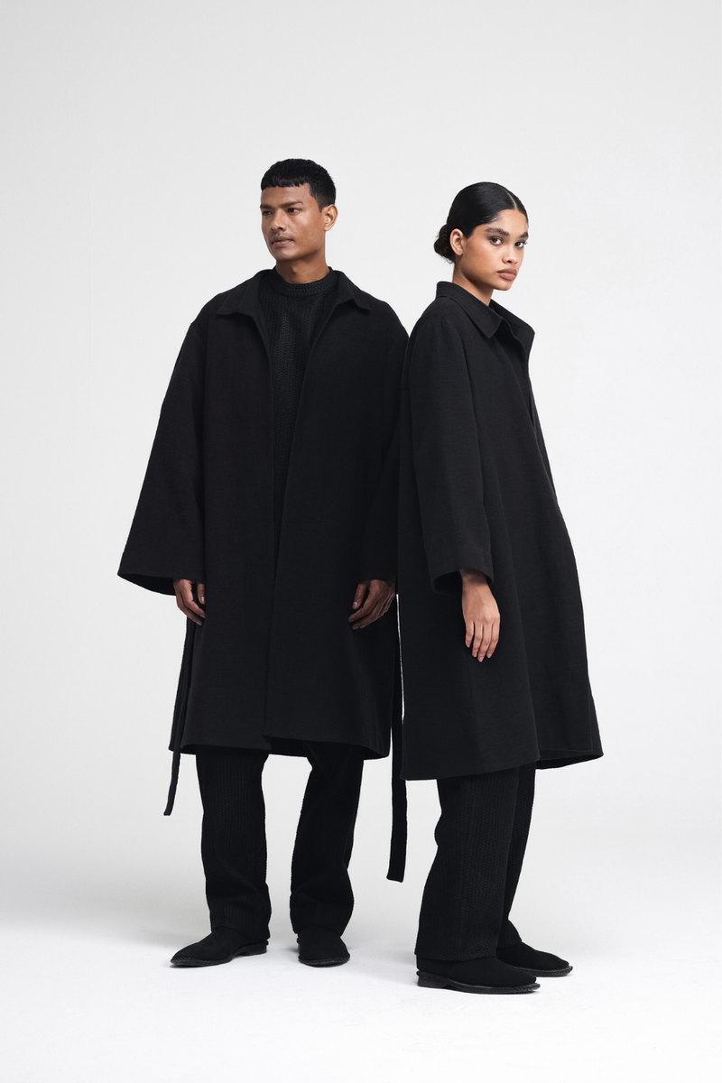 Jova Overlay linen by Turn Black in black color for women Worldwide