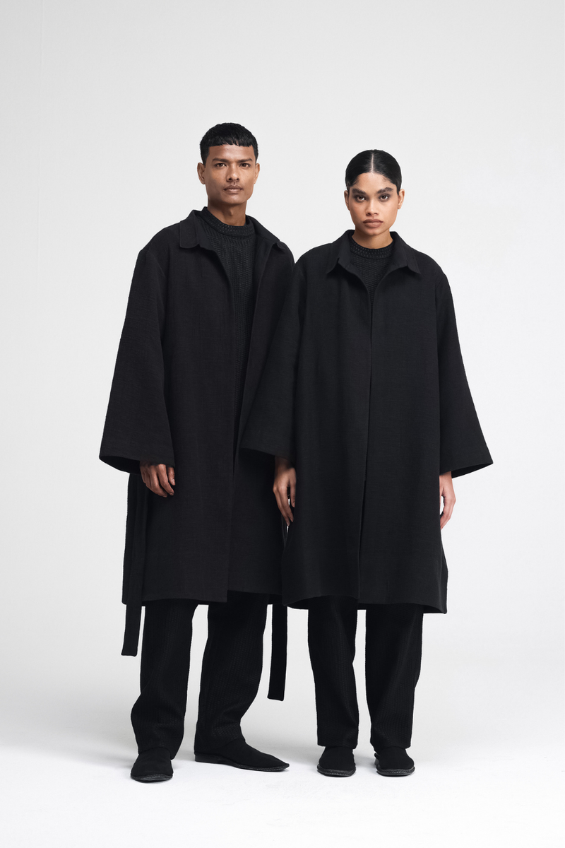 Jova Overlay linen by Turn Black in black color for women Worldwide