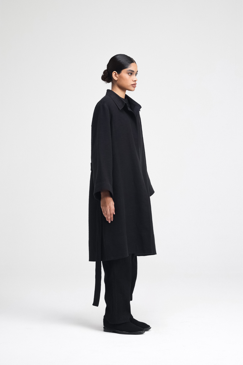Jova Overlay linen by Turn Black in black color for women Worldwide