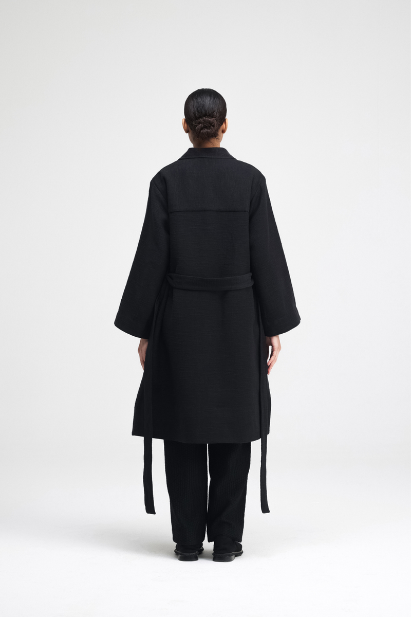 Jova Overlay linen by Turn Black in black color for women Worldwide