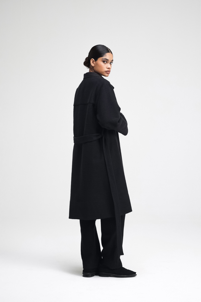 Jova Overlay linen by Turn Black in black color for women Worldwide