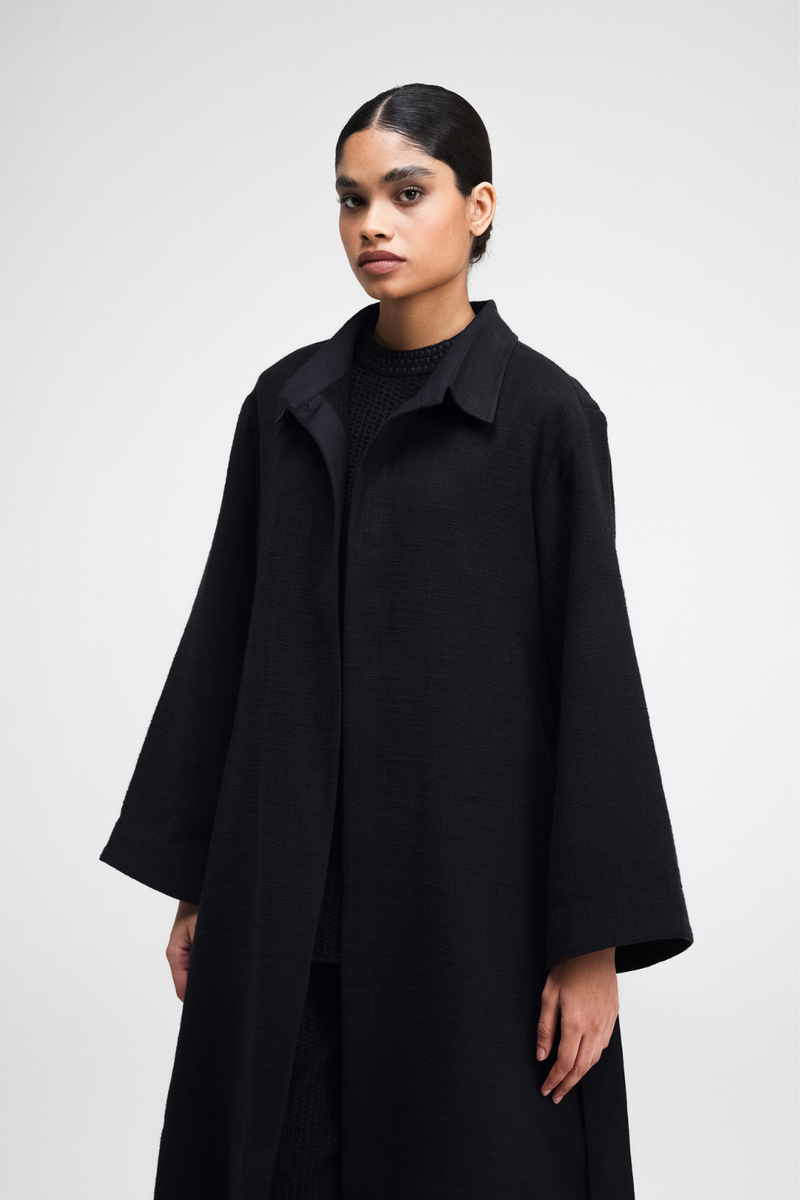 Jova Overlay linen by Turn Black in black color for women Worldwide