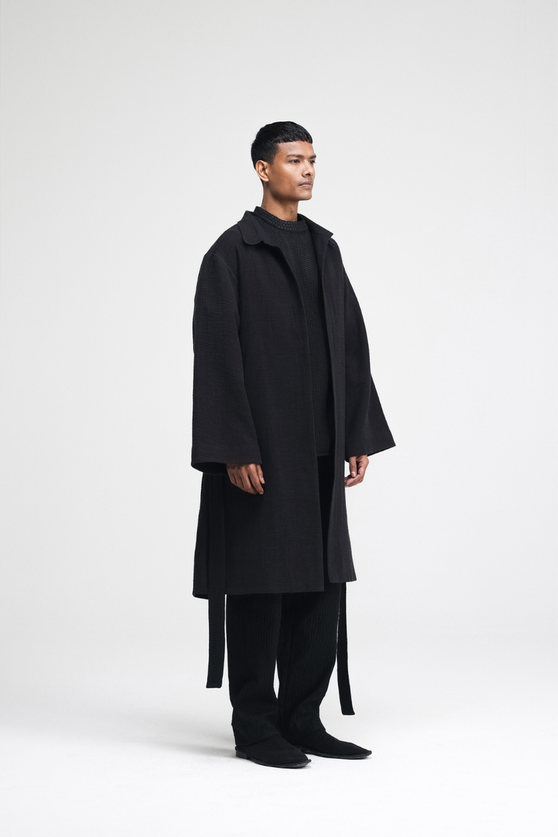 Jova Overlay linen by Turn Black in black color for women Worldwide