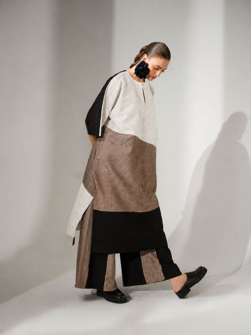 June Tunic-Natural + Grey + Black crushed silk tunics and kaftans by Stoique in natural, grey, black for women Worldwide