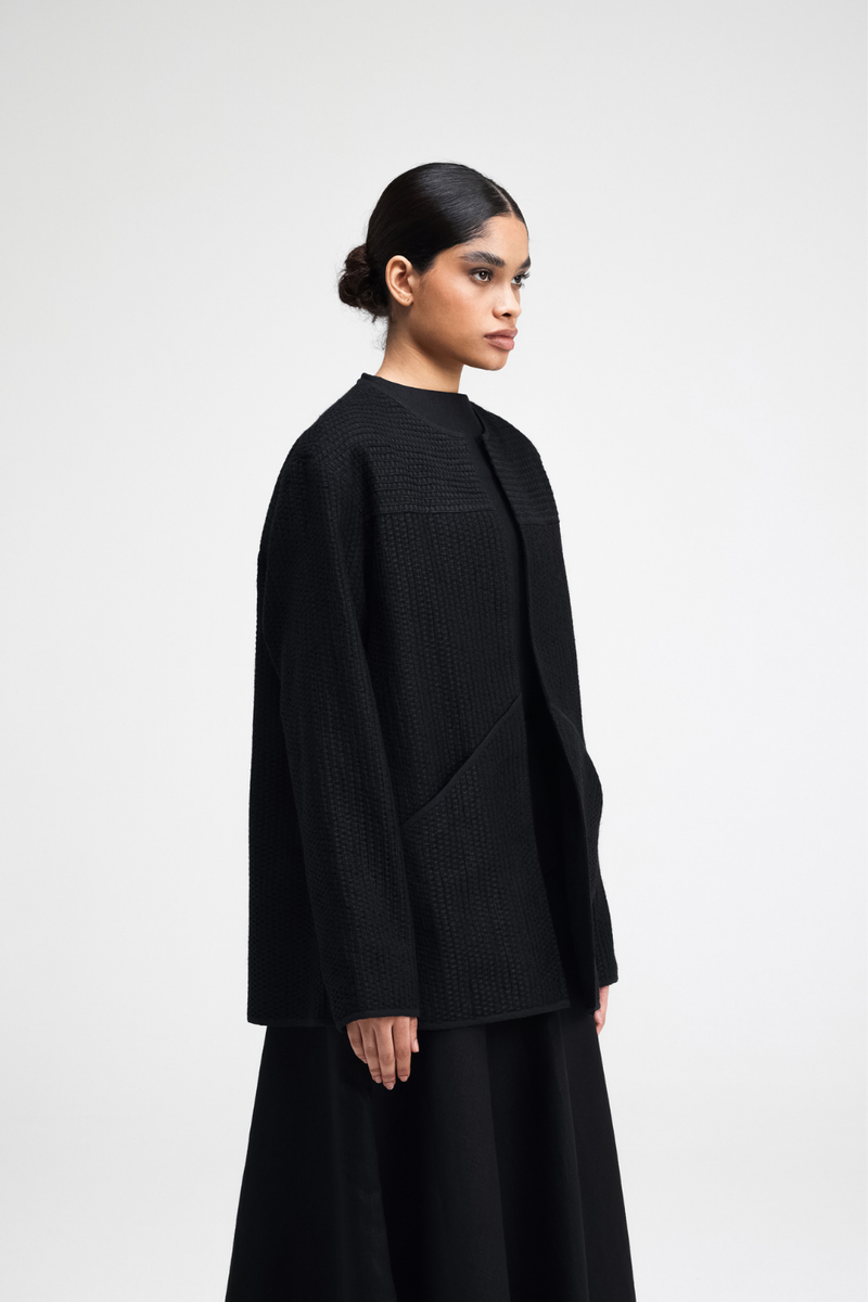 Taiki Embroidered Overlay cotton by Turn Black in black color for women Worldwide
