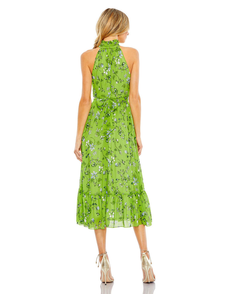 MD-55854 Halter Printed Dress-Green by Mac Duggal in green color for women Worldwide