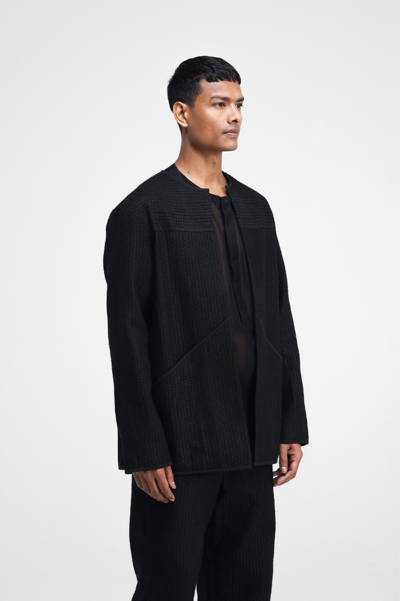 Taiki Embroidered Overlay cotton by Turn Black in black color for women Worldwide