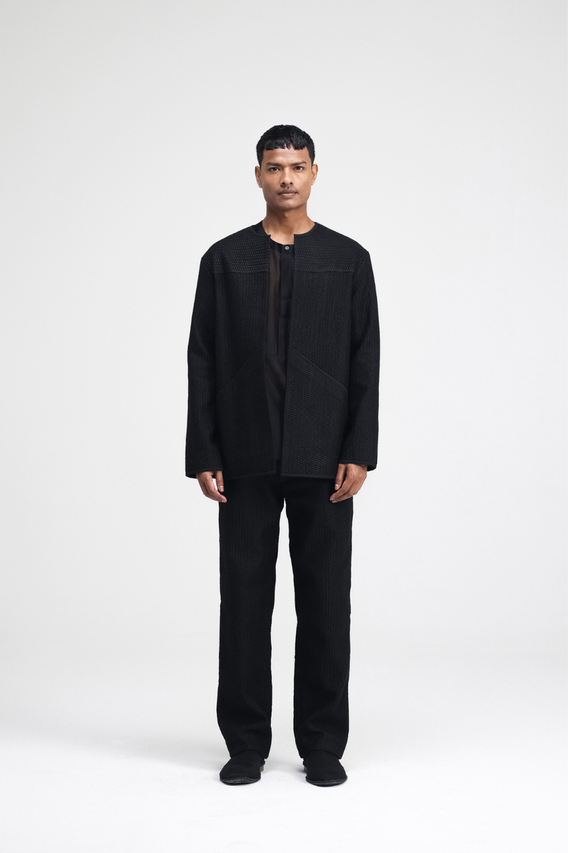 Taiki Embroidered Overlay cotton by Turn Black in black color for women Worldwide