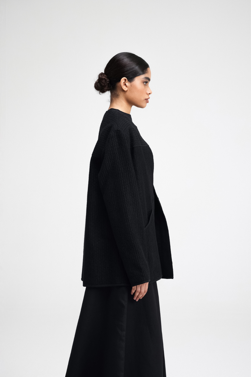 Taiki Embroidered Overlay cotton by Turn Black in black color for women Worldwide