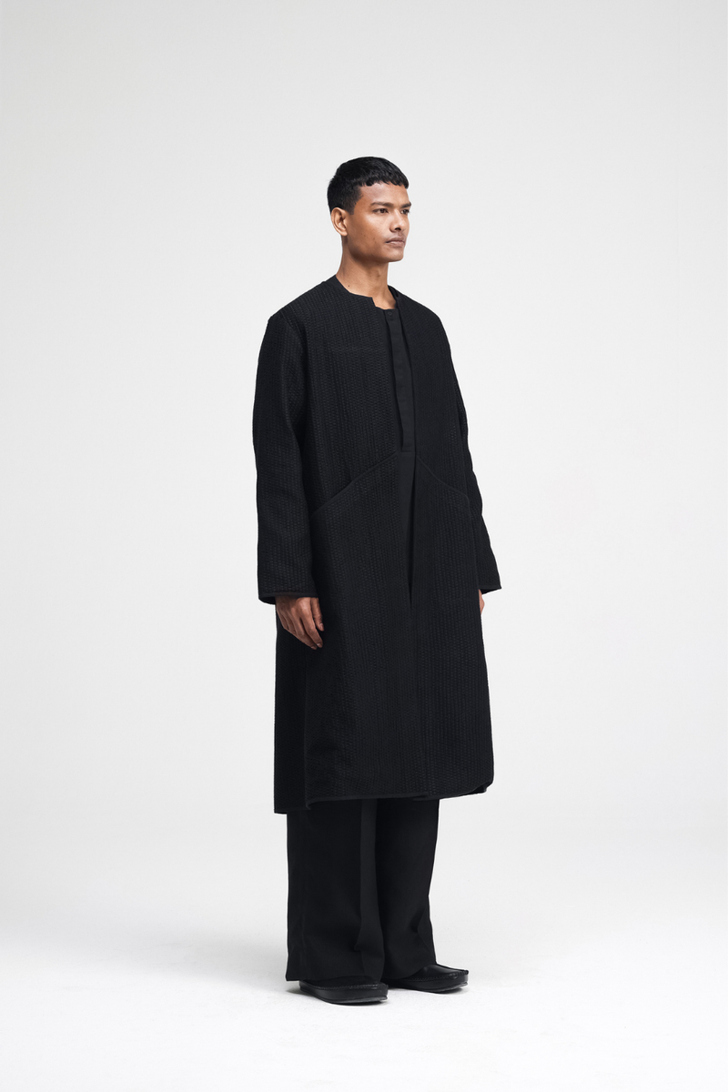 Yori Embroidered Overlay cotton by Turn Black in black color for women Worldwide
