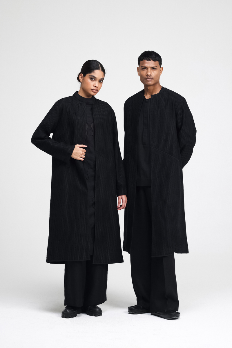 Yori Embroidered Overlay cotton by Turn Black in black color for women Worldwide