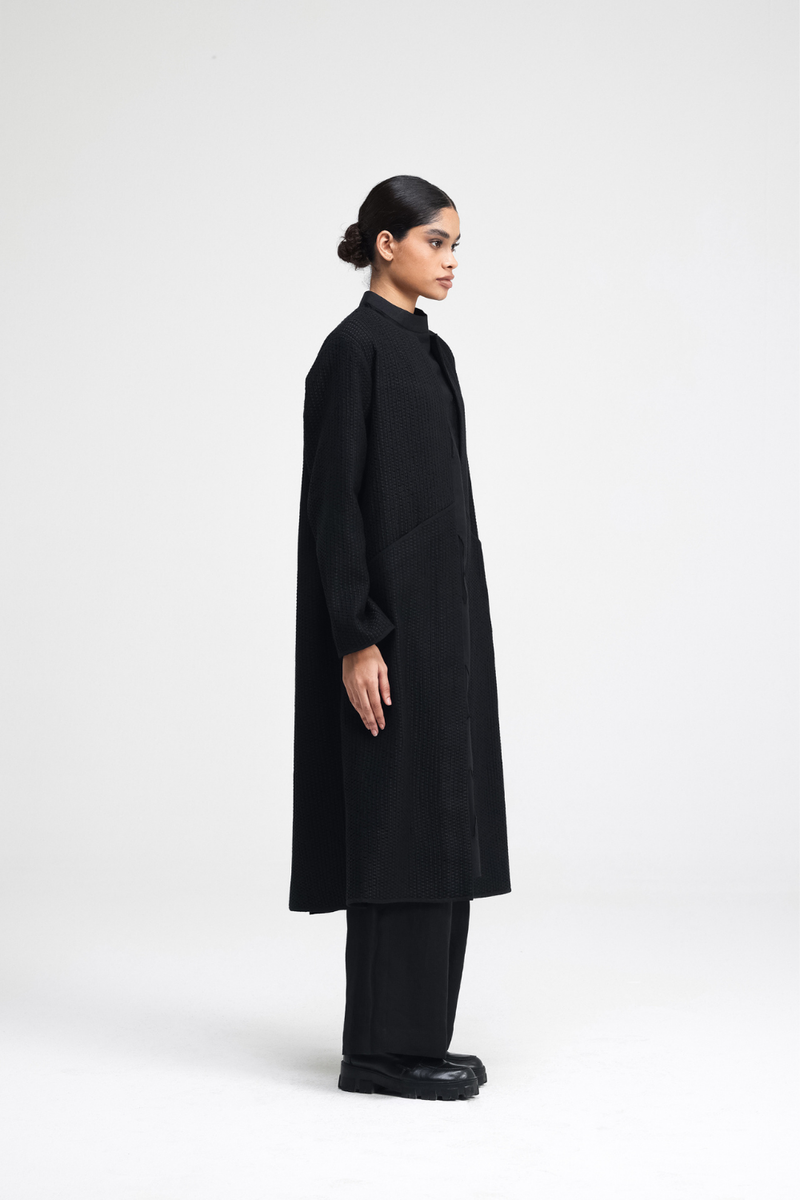 Yori Embroidered Overlay cotton by Turn Black in black color for women Worldwide