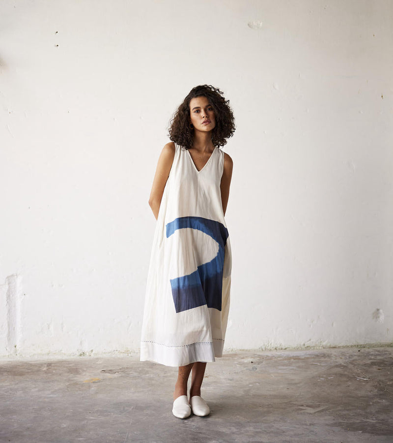 Vanilla Dress cotton Dresses by Khara Kapas in white for women Worldwide