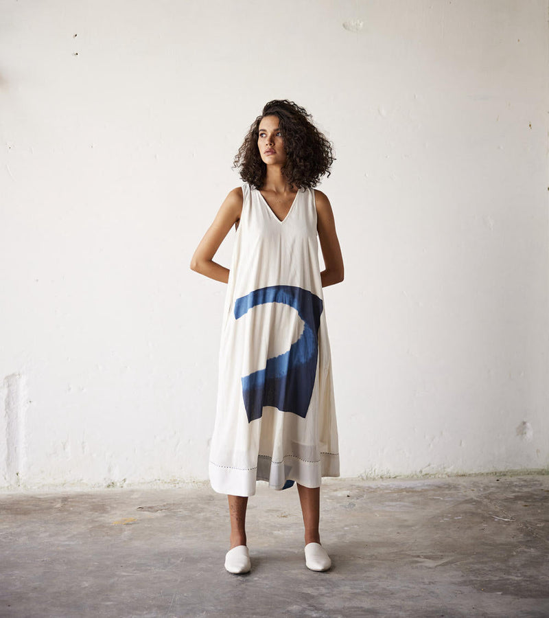 Vanilla Dress cotton Dresses by Khara Kapas in white for women Worldwide