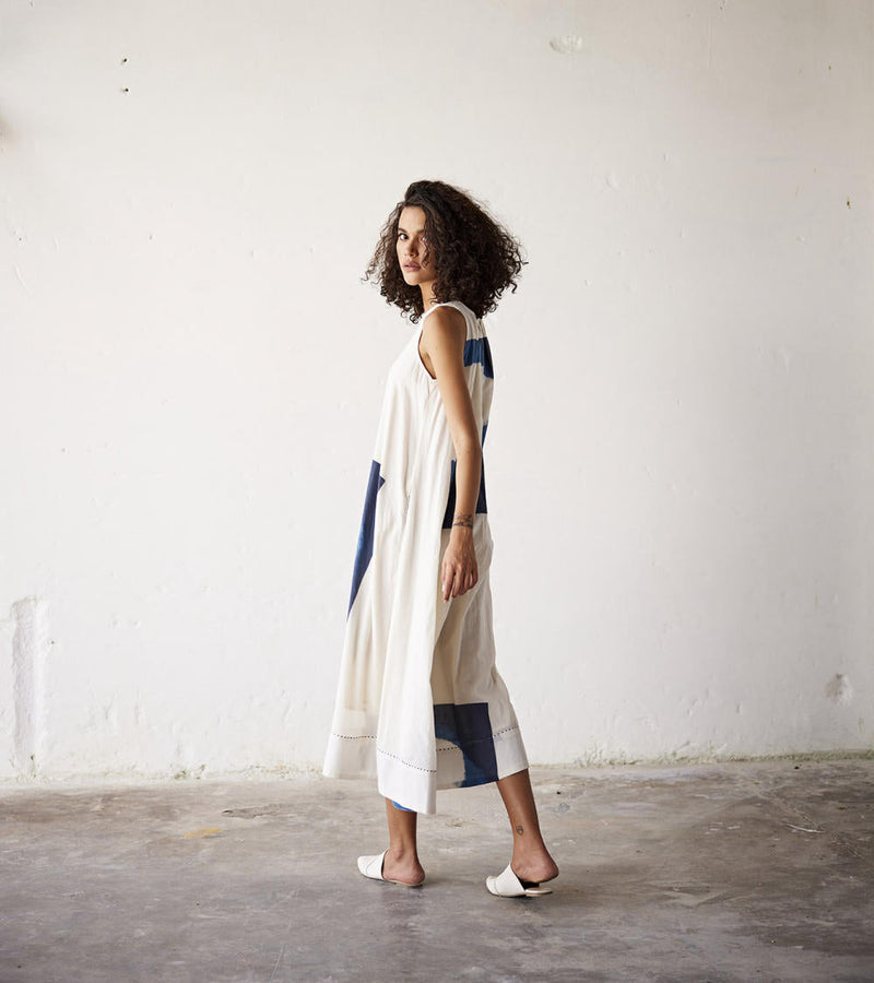 Vanilla Dress cotton Dresses by Khara Kapas in white for women Worldwide
