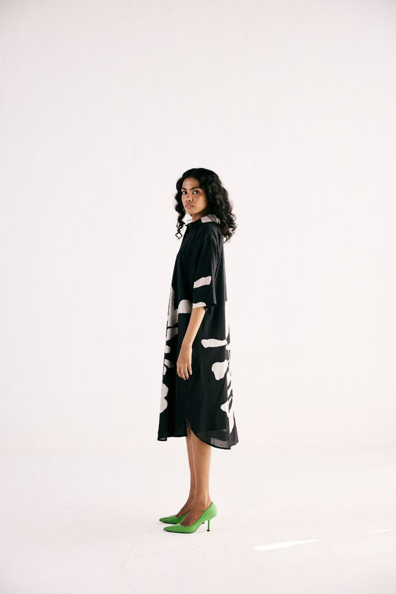 CLEO FLORA DRESS cotton by Khara Kapas in black for women Worldwide
