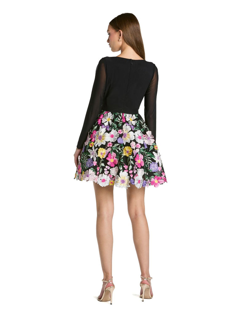 56109 - Black Embroided Skirt Mini Dress by Mac Duggal in black color for women Worldwide