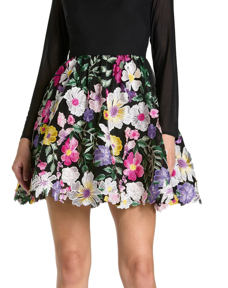 56109 - Black Embroided Skirt Mini Dress by Mac Duggal in black color for women Worldwide