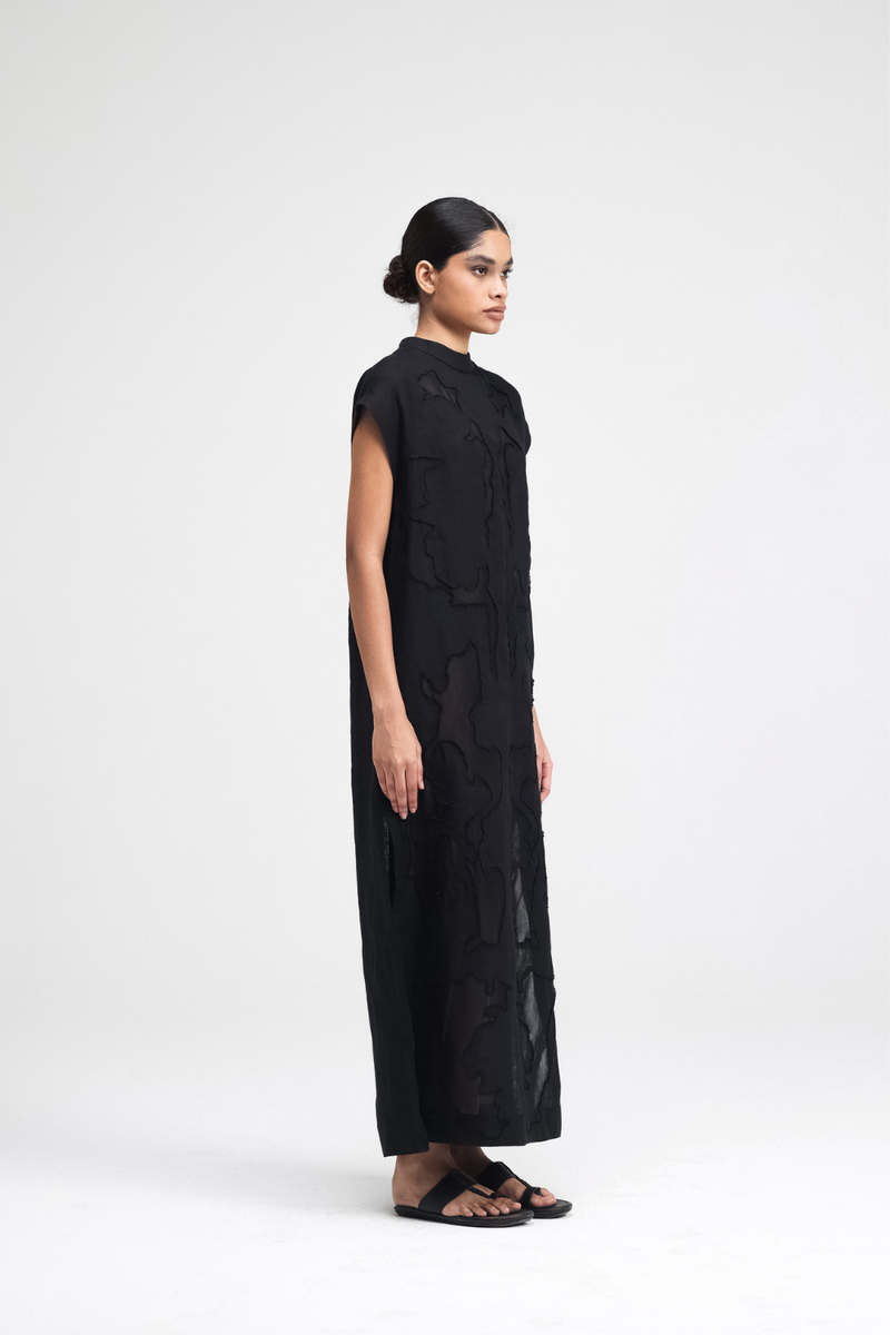 Mai Hand-Embroidered Dress silk by Turn Black in black color for women Worldwide