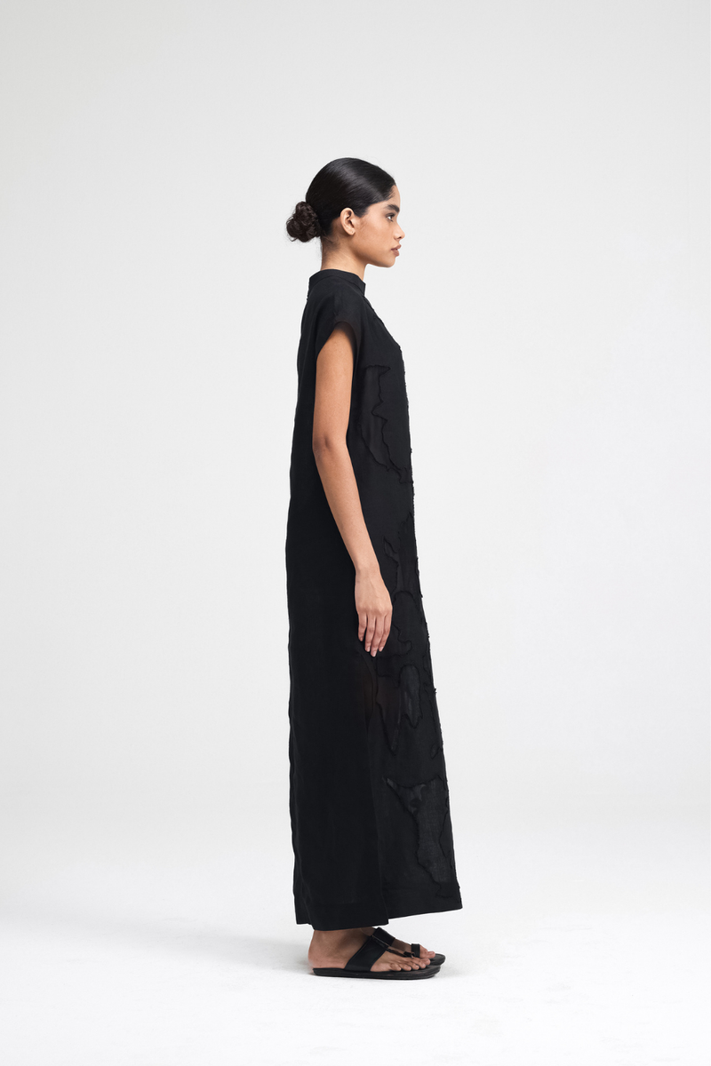 Mai Hand-Embroidered Dress silk by Turn Black in black color for women Worldwide