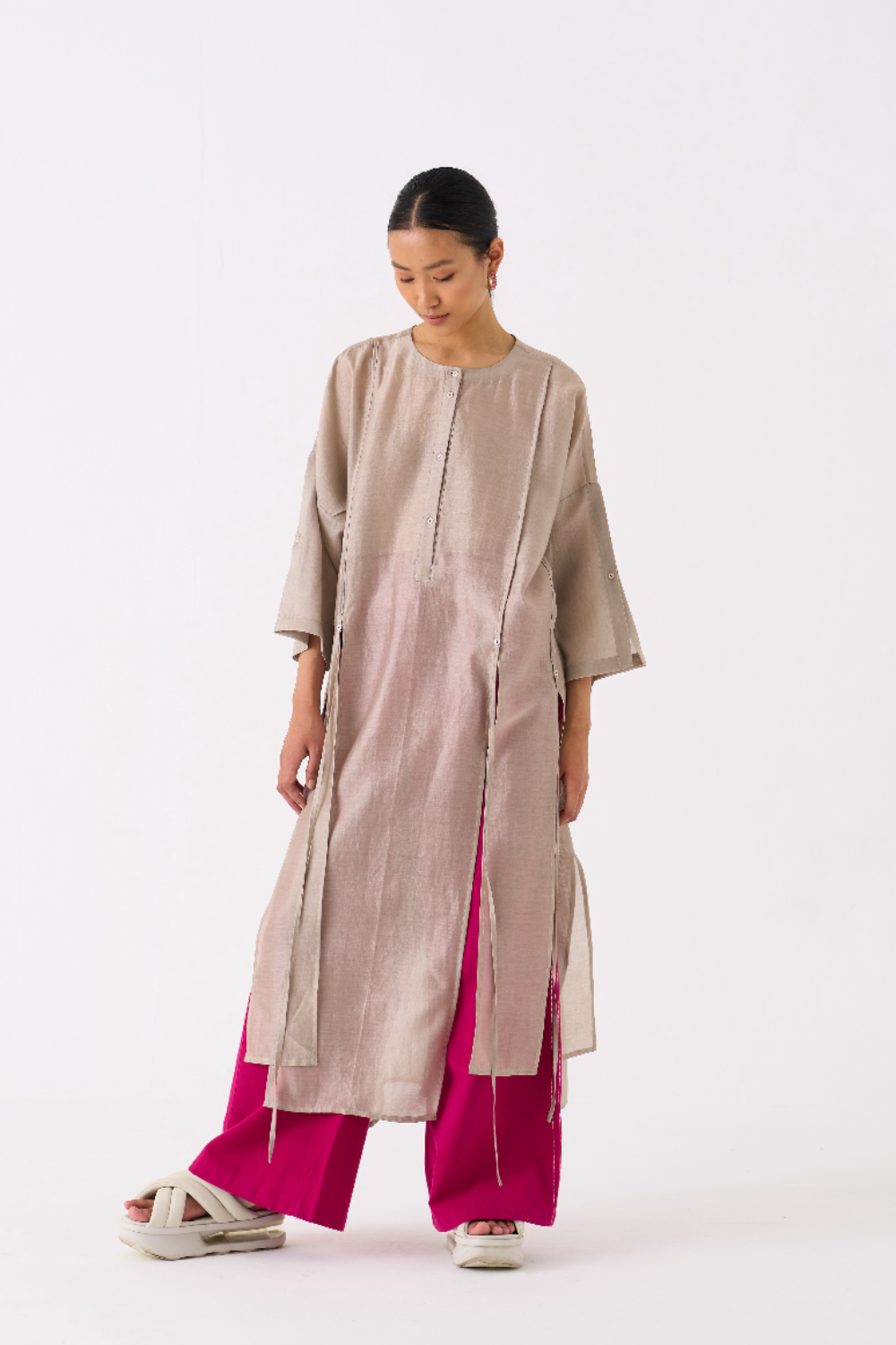 PANELLED TUNIC-ASH GREY