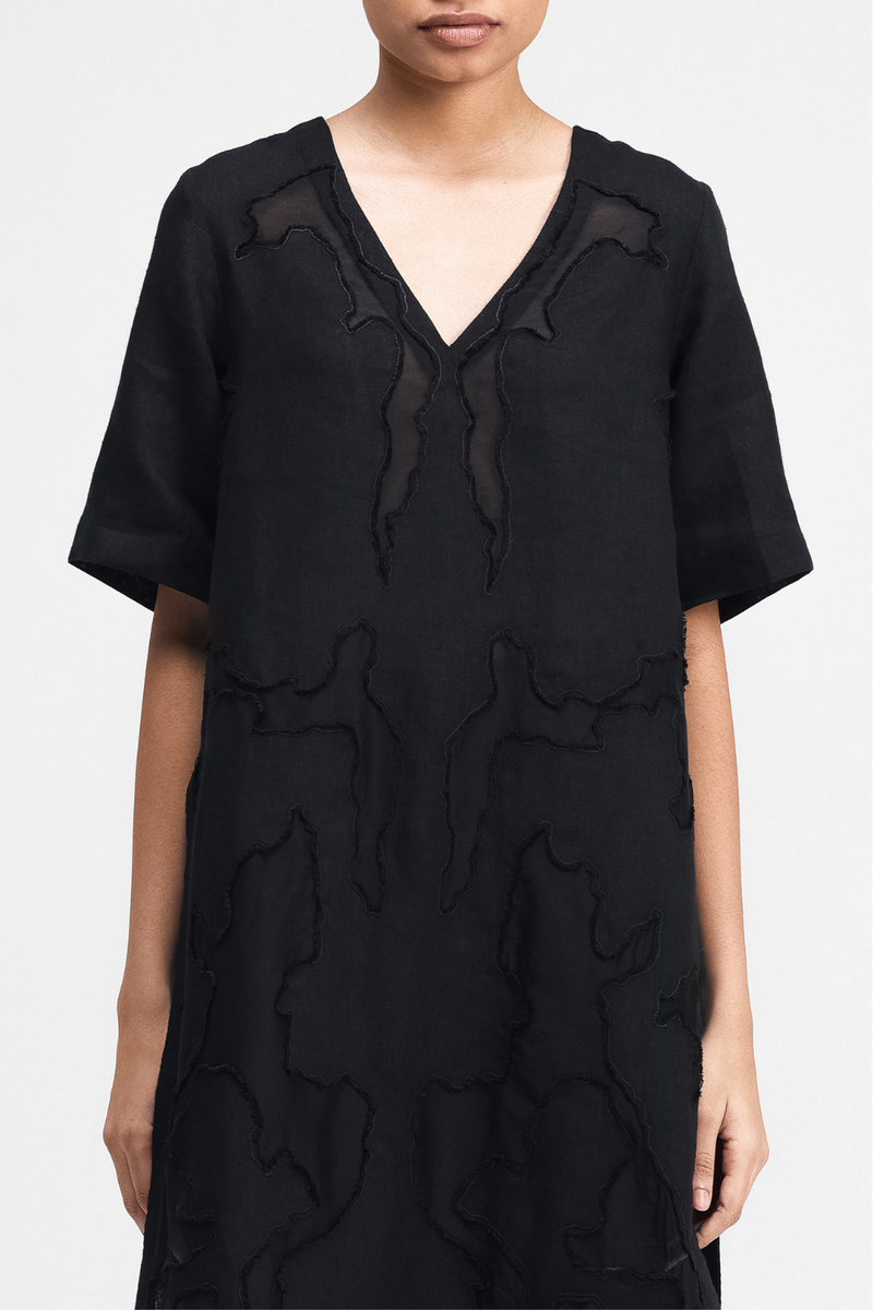Yuna Hand Embroidered Tunic silk by Turn Black in black color for women Worldwide