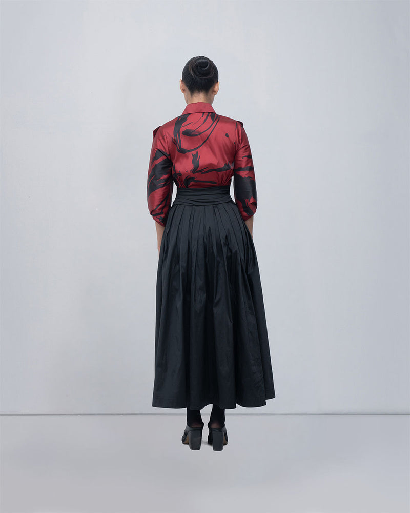 Daphne Dress viscose by Leh Studios in red, black for women Worldwide
