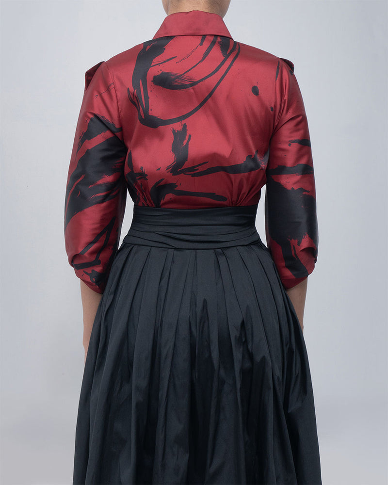 Daphne Dress viscose by Leh Studios in red, black for women Worldwide