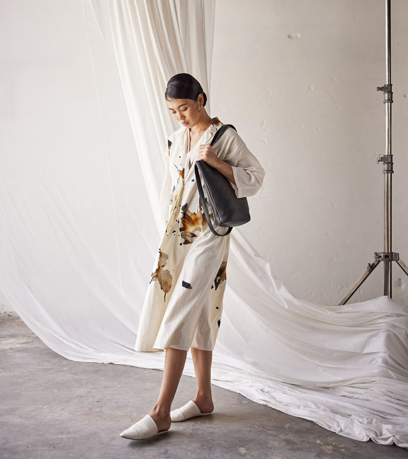 Summer Splash Dress cotton Dresses by Khara Kapas in white for women Worldwide