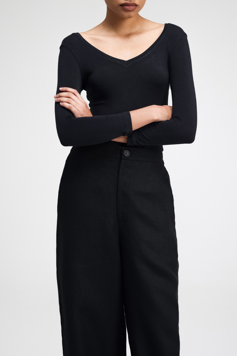Haruka Linen Pants linen by Turn Black in black color for women Worldwide