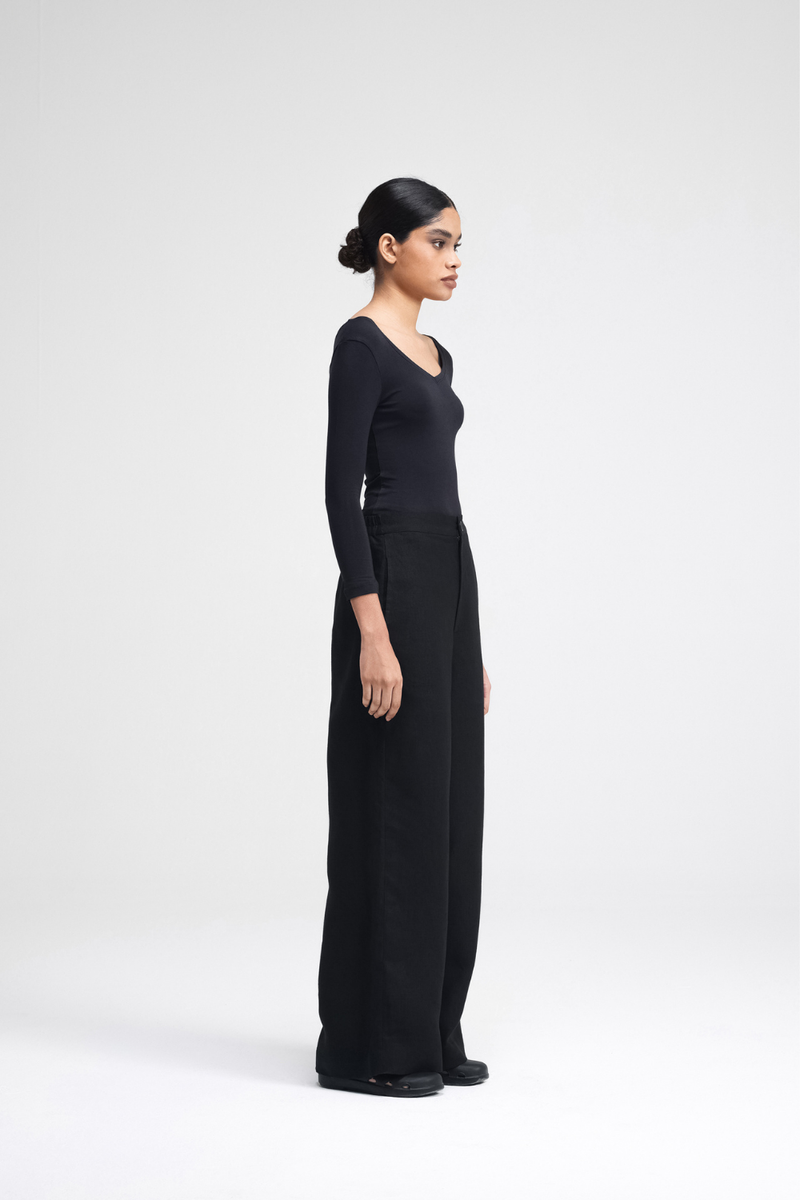 Haruka Linen Pants linen by Turn Black in black color for women Worldwide