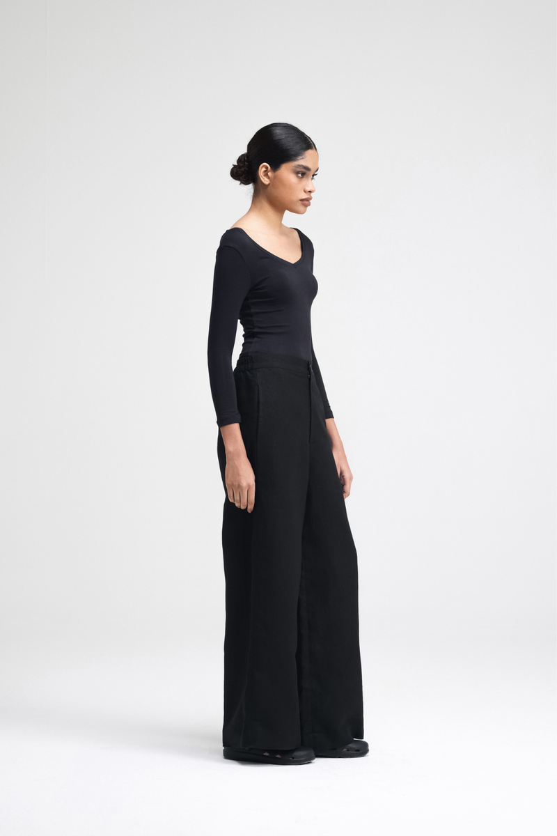 Haruka Linen Pants linen by Turn Black in black color for women Worldwide