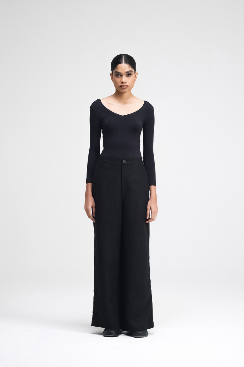 Haruka Linen Pants linen by Turn Black in black color for women Worldwide