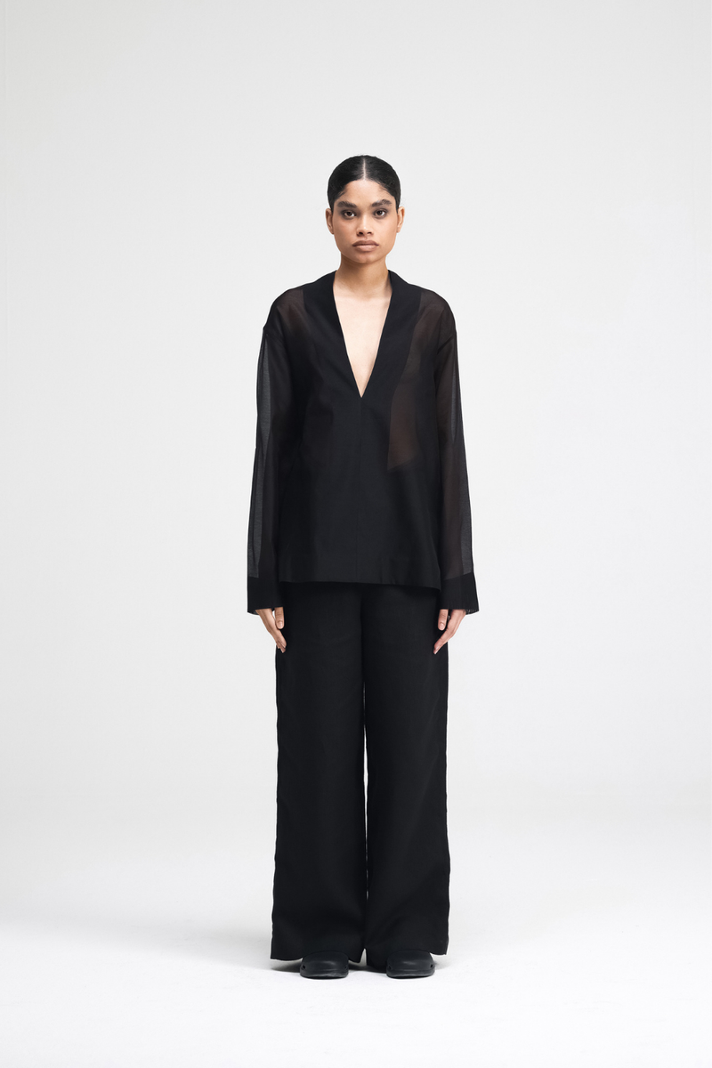 Haruka Linen Pants linen by Turn Black in black color for women Worldwide