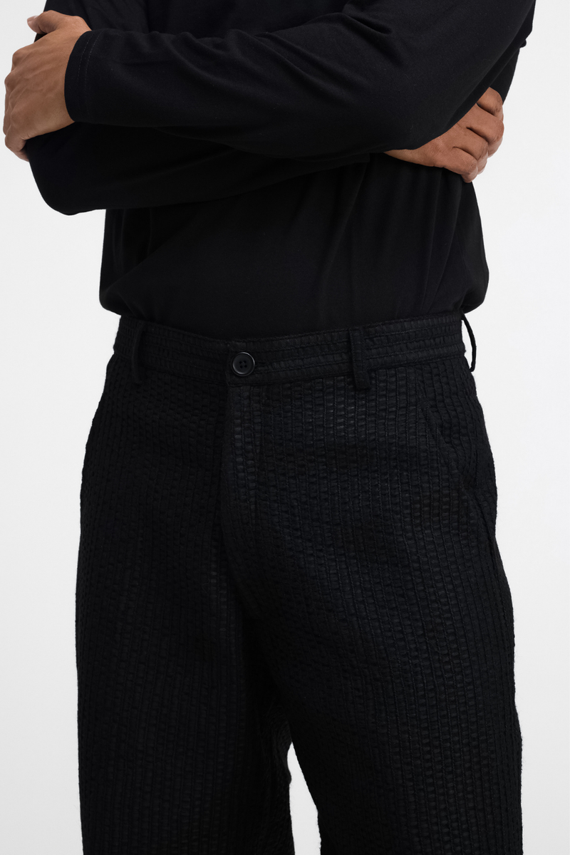Katashi Embroidered Pants cotton by Turn Black in black color for men Worldwide