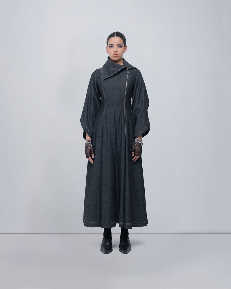 Cen Dress cotton by Leh Studios in grey for women Worldwide