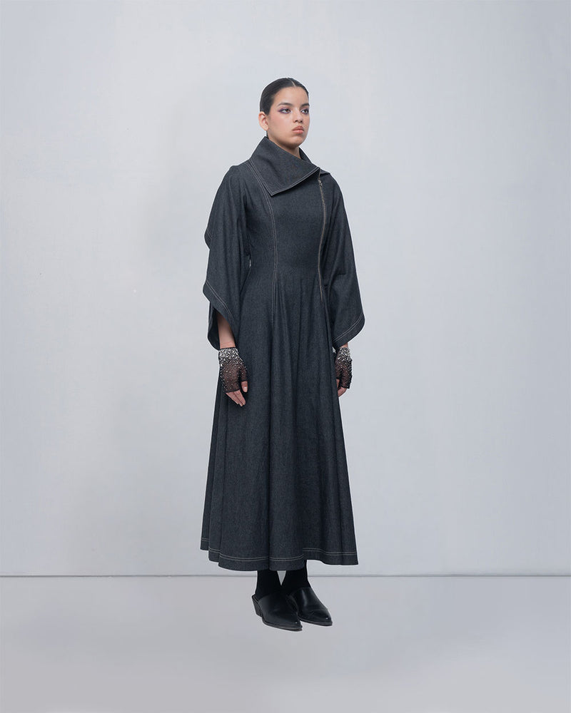 Cen Dress cotton by Leh Studios in grey for women Worldwide