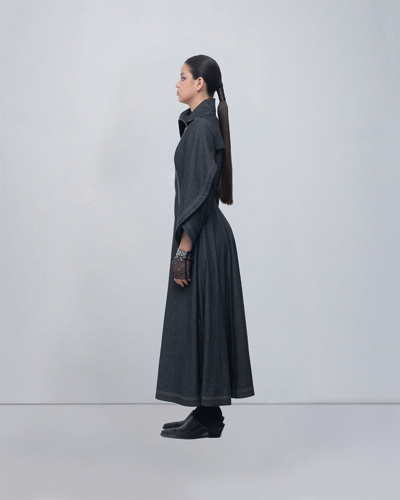 Cen Dress cotton by Leh Studios in grey for women Worldwide