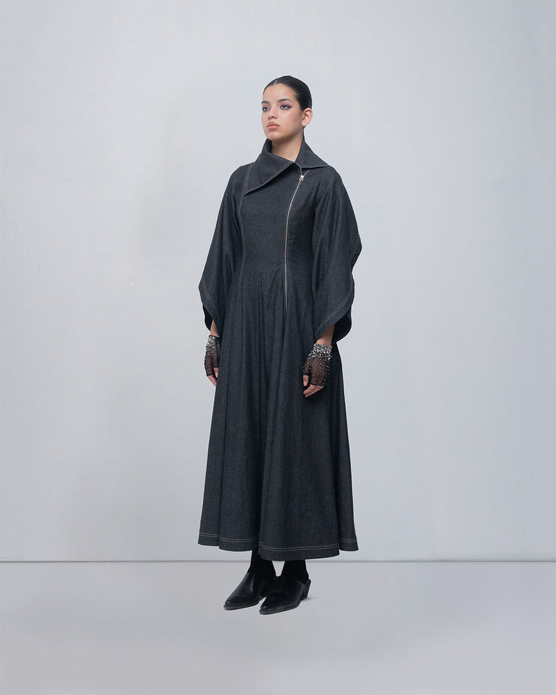 Cen Dress cotton by Leh Studios in grey for women Worldwide