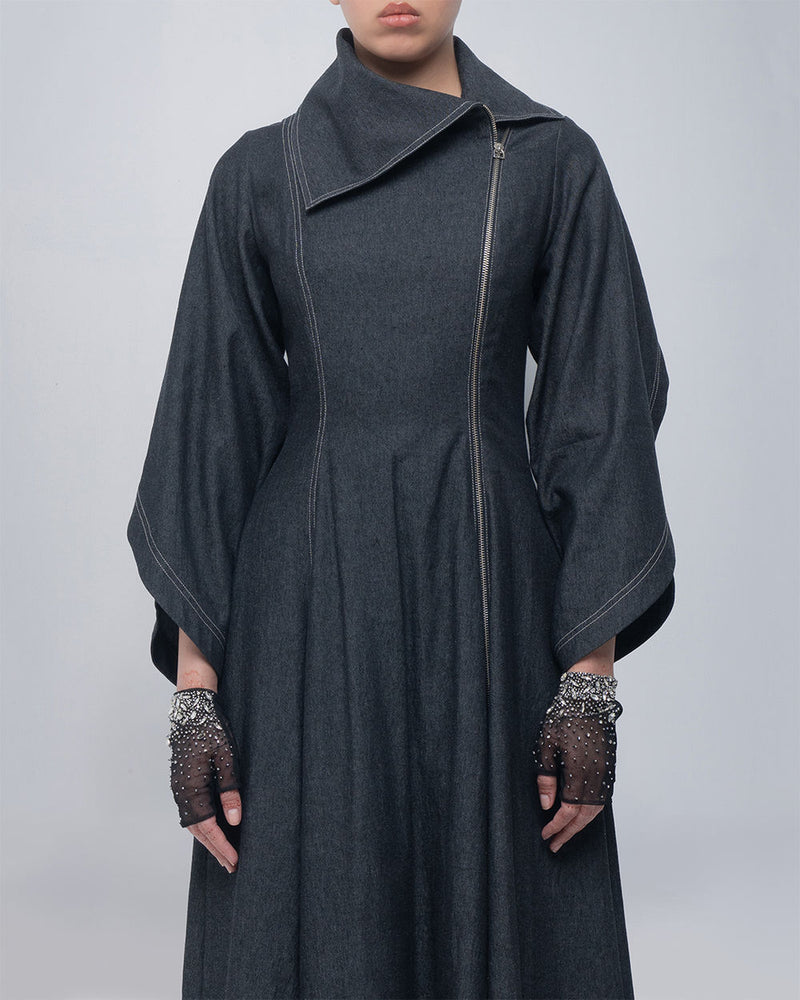 Cen Dress cotton by Leh Studios in grey for women Worldwide